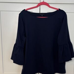 Banana Republic Dark Blue Blouse with Flared Sleeves